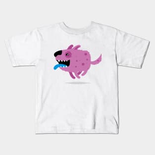 Funny purple dog Kids T-Shirt